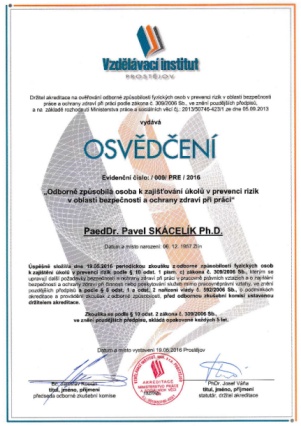 Certifikát OZO